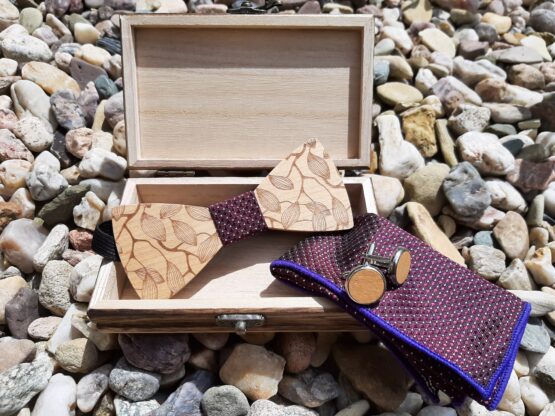 DŘEVĚNÝ MOTÝLEK KAKAOVÝ BOB – SET