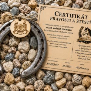 PŘÍRODNÍ - Pravá koňská podkova pro štěstí s certifikátem pravosti