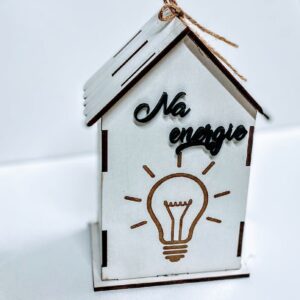 Dřevěná kasička - Na energie