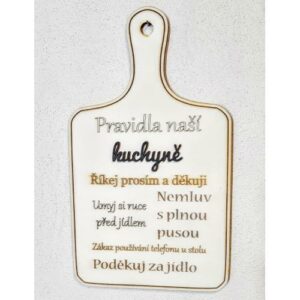 Dřevěné prkénko 16,5x28cm - Pravidla naší kuchyně